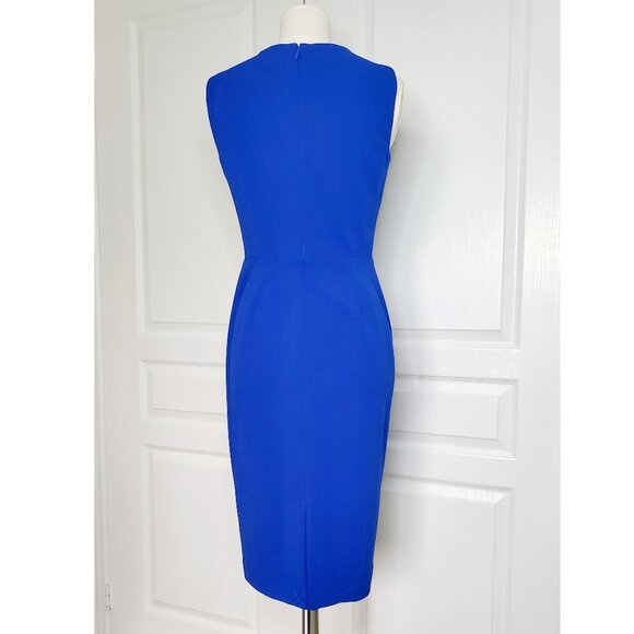 Calvin Klein Fitted Midi Dress Royal Blue Size 2 - Picture 2 of 3